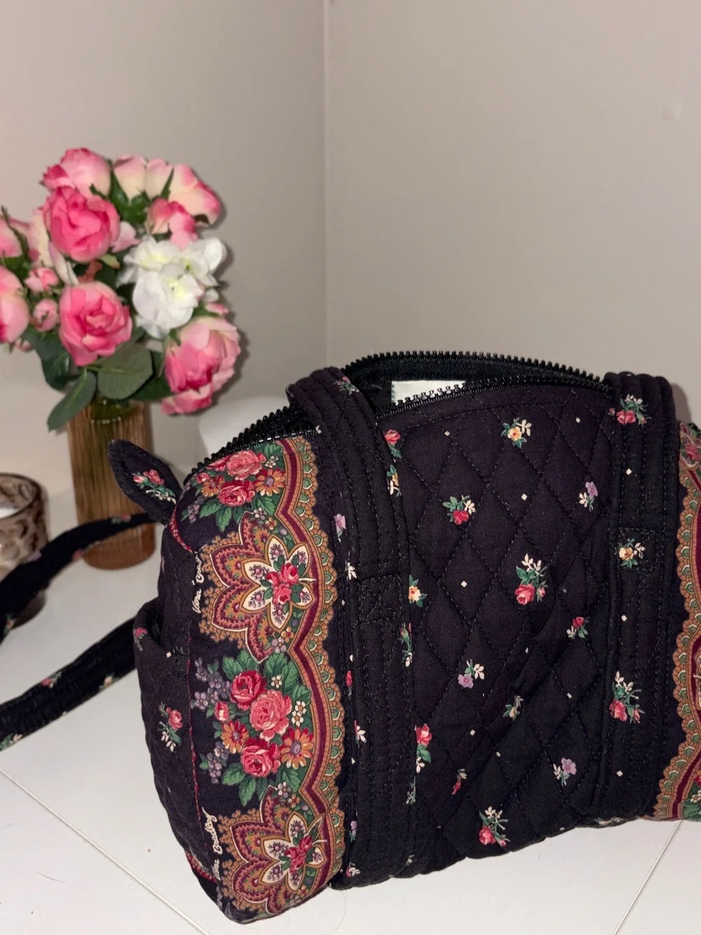 Vera Bradley Petit Point Vintage Mini Duffle Shoulder Bag